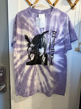 URBAN OUTFITTERS| Death Note Tie-Dye Graphic Tee - Purple White